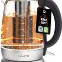 Vianté Electric Glass Tea Kettle with Removable Infuser. Hot tea infuser Pot for Loose Leaf & Bagged Tea. BPA-FREE. Stainless Steel & Borosilicate Glass. LED Illuminated. 1.7 Liters capacity.