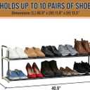 Shoe Rack - 2-Tier Shoe Organizer for Closet, Bathroom, Entryway - Shelf Holds 10 Pairs Sneakers, Heels, Boots by Home-Complete (Gray), Set of 1