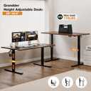 Grandder 47x32 Large Electric Standing Desk, Height Adjustable Computer Desk with 2 Memory Presets, 31.5" Deep Desktop Sit Stand Desk Home Office Desk Workstation Table with Hooks, Walnut, 47.2*31.5 Inch