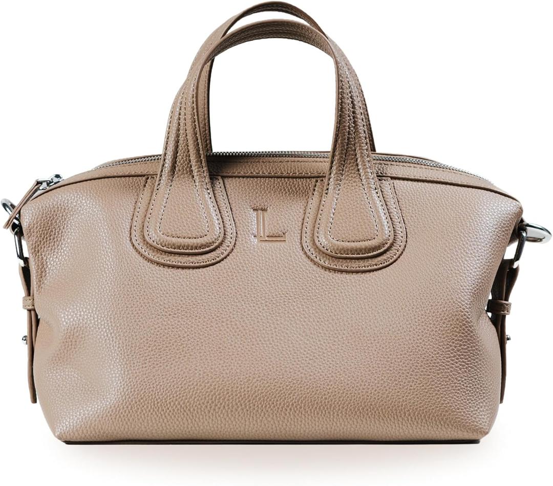 LEONORE Lunch Bag | Insulated Cooler for Work, College | Reusable Lunchbox for Women & Men | Stylish Vegan Leather (Taupe)