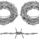 Real Barbed Wire 120ft 15.5 Gauge 4 Point - Great for Crafts, Fences, and Critter Deterrent