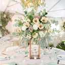 IPOPU 6pcs Poppies Flowers Artificial Champagne Fake Flowers Real Touch Faux Poppies with Stems for Wedding Bouquet Home Party Garden Outdoor Decoration(Champagne)