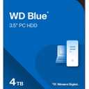 Western Digital 4TB WD Blue PC Internal Hard Drive HDD - 5400 RPM, SATA 6 Gb/s, 256 MB Cache, 3.5" - WD40EZAX