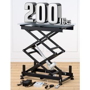 DIHOOL Electric Scissor Lift Table, 200Lbs, 10.43"-50.39" Height Adjustable Lifting Platform, Super Quiet with Remote & WiFi Control, Obstruction Detection, AC/DC Power for Home/Industrial Use