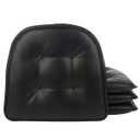 Klear Vu Omega Non-Slip Chair Cushions, Assembled in USA, U-Shaped Skid-Proof Seat Pads for Dining, Kitchen, Office, 15"x16", 4 Pack, Leather Black