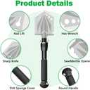 Foldable Camping Shovel - 14.6" High Carbon Steel Portable Multitool Entrenching Tool for Backpacking, Hiking, Survival & Car Emergency - Lightweight & Rustproof (Basic 14.6" E-Tool)