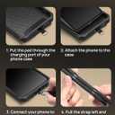 Vihibii for Samsung Galaxy S25 Ultra with Case Crossbody Lanyard Strap, Build-in Card Holder (4 Cards), [RFID Blocking] & Slide Camera Cover & Military Grade Drop Protection Wallet Cover, Black