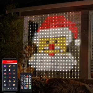 Smart Curtain Lights Plug in, 400 LED Curtain Fairy Lights 6.6Ft x 6.6Ft with App & Remote, Music Sync Programmable Window Hanging Light Dynamic DIY for Indoor Outdoor Backdrop Wall Decor