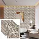 3D Wallpaper Peel and Stick,Waterproof Self Adhesive Decorative 3D Stone Wall Paneling for Living Room Bedroom Kitchen Bathroom Interior Wall (New Stone)