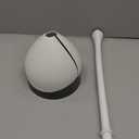 Clorox Toilet Plunger with Hideaway Holder Caddy Heavy-Duty Compact Design with Non-Skid Rubber Base for Bathroom Convenient Storage Toilet Unclogger, 6.5x19.5-Inch, White