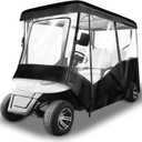 Golf Cart Enclosure 4 Passenger for 86-88" Roof, 600D Waterproof Driving Rain Cover, Replace for Yamaha/Club Car/EZGO, Roll-Up Door, 4-Sided Clear PVC Windows, Tail Light Visible