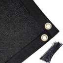 90% Pergola Shade Cover 5'X 10' Black Sun Shade Cloth with Grommets GN02 for Outdoor Garden Patio Porch, Commercial Grade 200 GSM