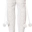 SherryDC Women's Cable Knit Thigh High Socks Over the Knee Leg Warmers Long Winter Boot Stockings (923-white)
