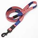 American Flag Dog Leash - Premium Nylon, Durable & Comfortable, 360 Rotating Metal Clip, Anti-Tangle Design, Ideal for Small to Medium Dogs (Leash L) (Large (Pack of 1))