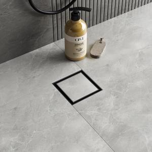 Neodrain 4-Inch Square Shower Drain with Removable Tile Insert Grate,Matte Black 304 Stainless Steel,CUPC Certified, Includes Hair Strainer