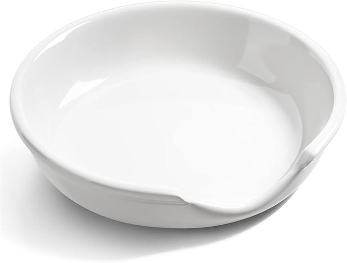 LE TAUCI Ceramic Spoon Rest, 4.8 Inch Spoon Rest for Stove Top, Spoon Holder for Kitchen Counter, Coffee Spoon rest, Utensil Rest for Cooking, True White