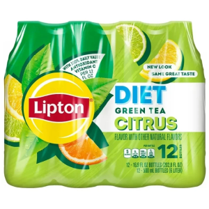 Lipton Diet Iced Green Tea, Citrus Bottle Tea Drink, 16.9 fl oz, 12 Bottles, 2 Packs