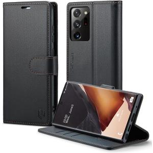 Wallet Case for Samsung Galaxy Note 20 Ultra 5G, RFID Blocking Credit Card Holder, PU Leather Folio Flip Kickstand Protective Shockproof Cover for Women Men (Black)