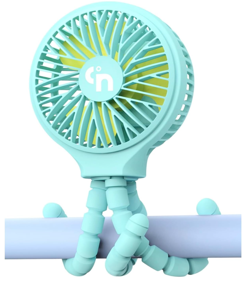 WiHoo Portable Stroller Fan, 11H Ultra-long Battery Life 3 Speed 360°Rotate, USB Rechargeable or Battery Operated Cooling Clip On Personal Fan for Baby Crib Travel Car Seat Blue