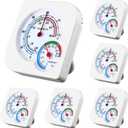 Kathfly 6 Pcs Indoor Thermometer and Humidity Gauge Indoor Mini Thermometer Hygrometer Temperature Humidity Meter Temperature and Monitor with Pointers for Home, Kitchen, Planting Room