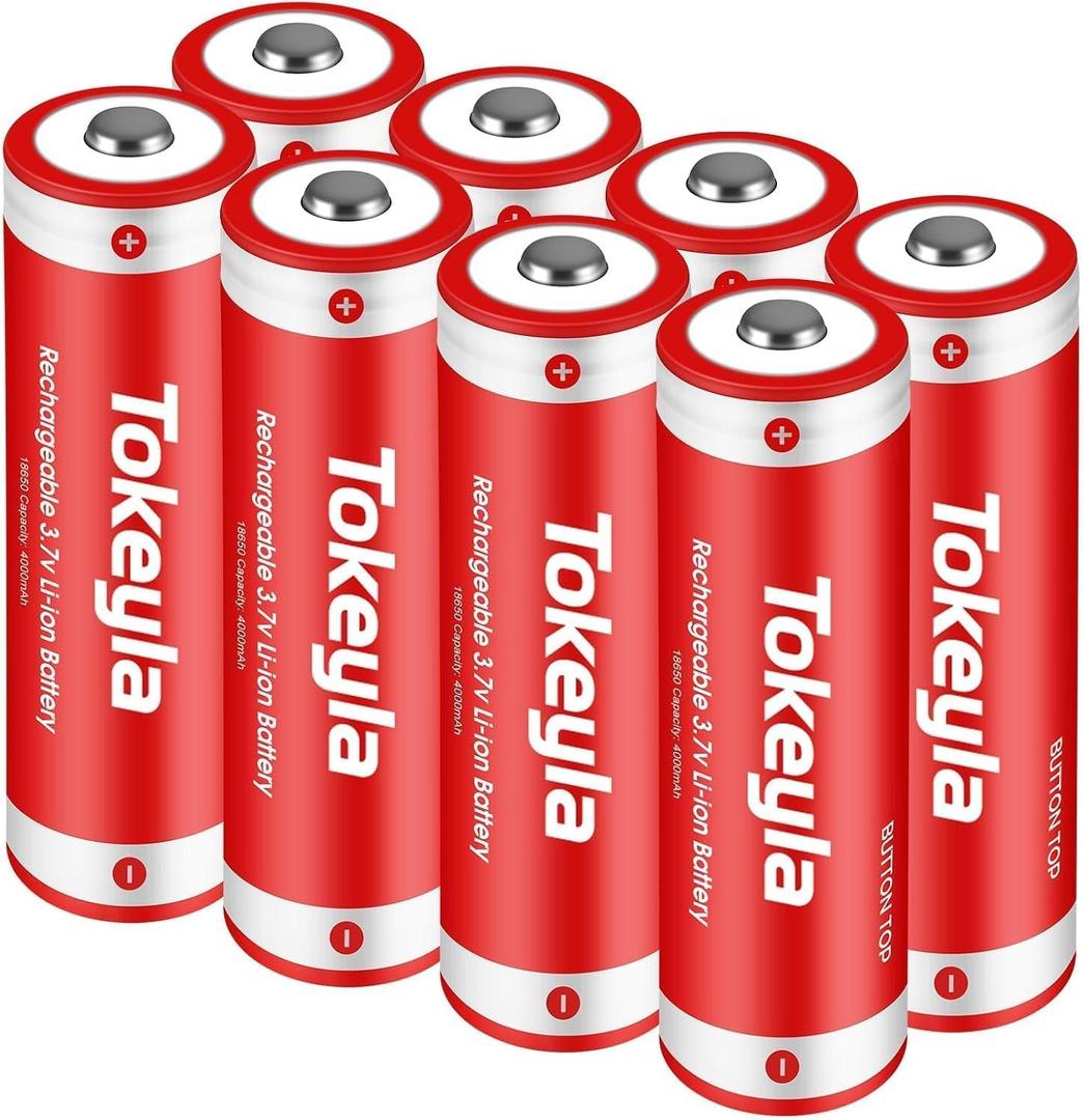 8Pcs 18650 Rechargeable Battery Using Battery Charger, (Not Include Charger Tool) for 18650 Rechargeable 3.7V Lithium Batteries (8 Pack Battery) (8pcs battery)