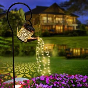 Solar Watering Can with Cascading Lights Garden Decorative, Waterfall Outdoor Waterproof, Hanging Solar Lantern, Yard Decor,Gifts for Mom Grandma Women Birthday