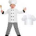 fun shack Chef Costume Kids, Boys Chef Costume, Boys Halloween Costumes, Halloween Costumes for Kids (Medium, White)