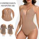 Ellareese Deep V Bodysuit for Women Thong Shapewear Tummy Control Low Back Shapewear for Women, XL