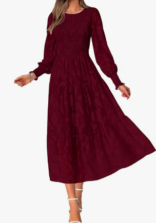 Wedding Guest Dresses for Women Fall Fashion 2025 Casual Long Sleeve Floral Maxi Boho Homecoming Dress M