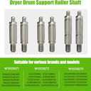 W10359271 W10359272 Dryer Drum Front Back Support Roller Shaft Kit With W10359270 Dryer Drum Shaft for Whirlpool/Kenmore Dryer Roller Shaft Set kits(Pcs of 6 silvery-6)