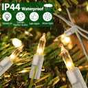 Clear Christmas Lights 66FT 200 Incandescent Bulbs Warm White Mini Lights with White Wire for Christmas Tree, Garland, Thanksgiving, Wedding, Party, Home, Indoor & Outdoor Festival Decoration