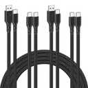 4 Pack Braided Charging Cable 60W 3.1FT(2 Pack USB to USB C and 2 Pack USB C to USB C) Type C 60W Fast Charging Cable for iPhone 17 Series/16 Series/15 Series,iPad,AirPods,Watch,Samsung and More