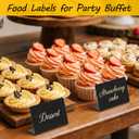 50 Pack Food Labels for Party Buffet, 4" x 3" Mini Chalkboard Signs for Food, Reusable PVC Foods Signs for Buffet, Catering Supplies Buffets Display for Foods Display, Pastry Tags, Price Tag, Name Tag