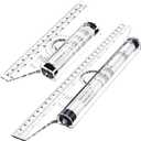 Frienda 2 Pieces Plastic Measuring Rolling Ruler Drawing Parallel Multifunctional Drafting Ruler for Architect Office Math(6 Inch, 12 Inch)