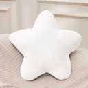 Small Star Throw Pillows for Bed, Decorative Throw Pillows for Couch Livingroom, 15" White Pillows Aesthetic Cute Floor Pillow with Soft Plush for Sofa Bedroom Kids Xmas Gift (White)