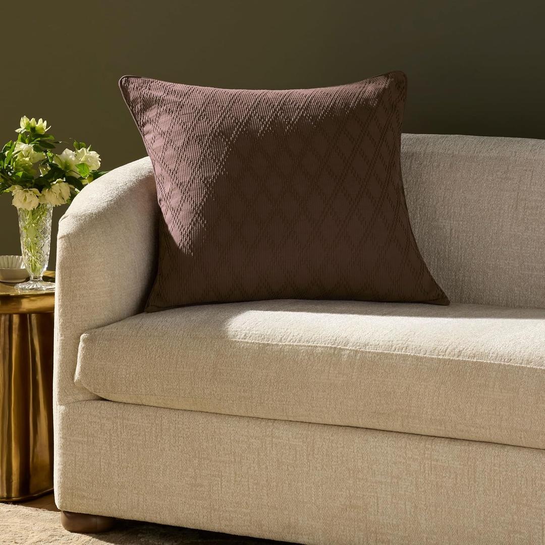 Loloi Chris Loves Julia Cary Collection PCJ0036 Brown 26'' x 26'' Cover w/Down Pillow