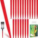 20PCS Solar Light Stakes, Plastic Landscape Stakes, 0.6X9.1 Inches Reinforced Ground Spikes, Garden Stakes Plant Suppor for Landscaping and Garden, Replacemen Stakes for Outdoor Lights (red)