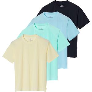 4 Pack Women's Rash Guard Short Sleeve Swim Shirt UPF 50 Sun Protection | Available in Plus Size, Beach, Pool, Surf, Swim Top, Sun Shirt, Leggings, Skirt, Rashguard; Quick Dry, UV Blocking & Stretch (XL)