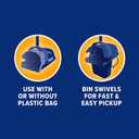 Arm & Hammer Dog Pooper Scooper Swivel Bin & Rake, Poop Scoop for Dogs, Black (2 Heavy Duty Scented Waste Bags Included)