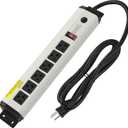 CCCEI 12 Gauge Heavy Duty Power Strip Surge Protector 4800J, 20 Amp 6 Plug Industrial Shop Garage Metal Multiple Outlets, 6 FT Extension Cord 5-15P Adapter High Amp 6-20R T-Slot 20a for Appliance.