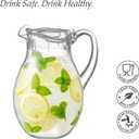 Amazing Abby - Bubbly - 2-Pack Acrylic Pitcher (72 oz), Clear Plastic Water Pitcher with Lid, Fridge Jug, BPA-Free, Shatter-Proof, Great for Iced Tea, Sangria, Lemonade, Juice, Milk, and More