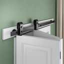 SMARTSTANDARD 48" Bifold Sliding Barn Door Hardware Kit, 4ft Top Mount Bi-Folding Track Kit for Double 22" Closet Pantry Laundry Doors-Smoothly and Quietly, Black [No Door]