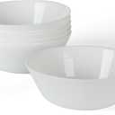 Martha Stewart Opalton 6-Piece 6-Inch Soup and Cereal Bowls – Lightweight, Chip and Break Resistant Opal Glass Bowls for Everyday Use