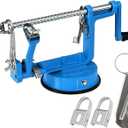 Apple Peeler, Slicer Corer Potato Peelers 3 In 1, Stainless Steel Heavy Duty with Suction Cup Base And 3 Extra Blades (Blue)