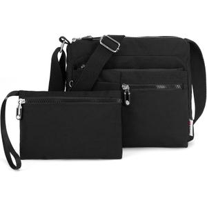 ETidy Crossbody Bag For Women Waterproof Lightweight Casual Shoulder Handbag Purse(Black Upgrade