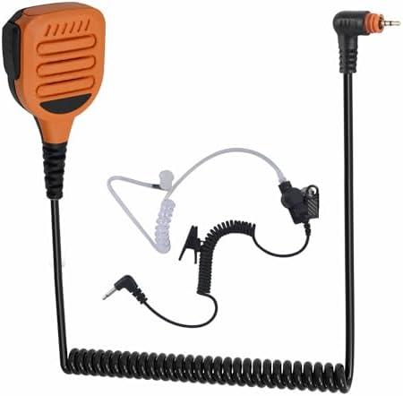 WODASEN Waterproof Radio Speaker Mic Walkie Talkie Microphone Handheld Shoulder Lapel Mic for TLK-100 SL300 SL3500 SL3500e SL1600 SL2600 SL7550e SL7580e (128, Orange)