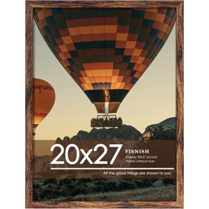 20x27 Picture Frame, Classic Brown 20 x 27 Poster Frame for Horizontal or Vertical Wall Mounting, 1 Pack