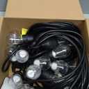 50FT Outdoor String Lights, Outdoor Lights for Patio,with 24+2 LED RGBW Color Change,3000K Bright White Waterproof Bulbs, Dimmer & Remote, Customized 12 Colors & 4 Modes, for Backyard Decor