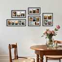 iRahmen 5x7 Collage Picture Frames,Fits Four 5x7,Wood Tempered Glass Black, Four 5X7 in