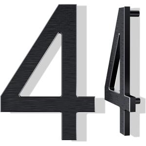 12 Inch Large House Numbers for Outside, Modern Black Metal Address Numbers with Floating Effect, Weatherproof Aluminum, Easy Screw Mount for Fence Wall Garage Gate (4)